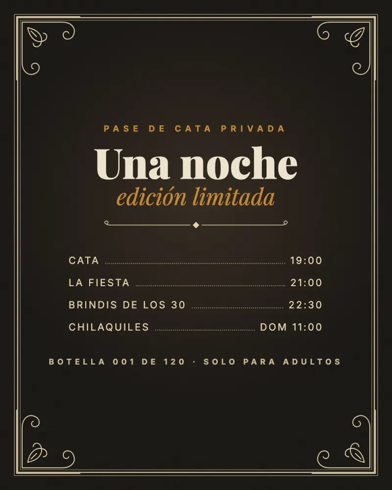 Pase de cata privada con el programa de la noche